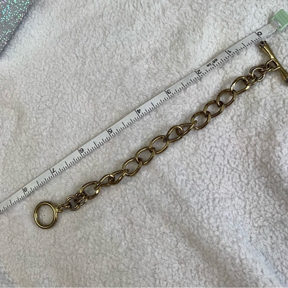 5 for $10 Gold Tone Chain Link Bracelet with toggle clasp - Picture 4 of 5